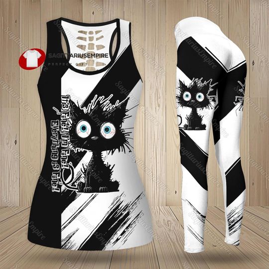 Discover Black Cat Tank Top And Leggings, Black Cat Tank Top,