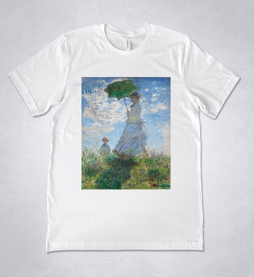 Discover Claude Monet - Woman with a Parasol Impressionism Art Shirt, Vintage Art T-Shirt