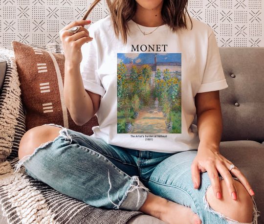 Discover The Artist's Garden at Vtheuil T-Shirt, Claude Monet Art T-Shirt