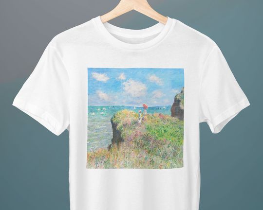 Discover The Cliff Walk at Pourville, Claude Monet Painting T-Shirt