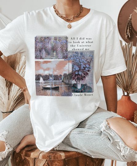 Discover Claude Monet T-Shirt Art History Dark Academia T-Shirt
