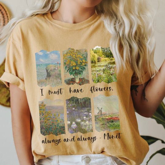 Discover Claude Monet T-Shirt Painting Collage Aesthetic Renaissance T-Shirt