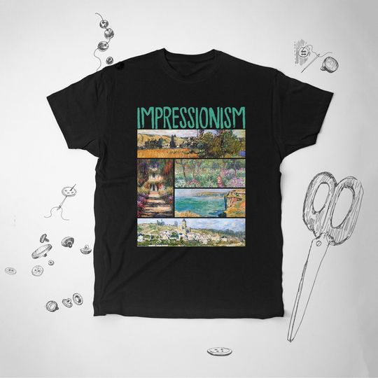 Discover Aesthetic Graphic Design Vintage Art Claude Monet Paintings Impressionism T-Shirt