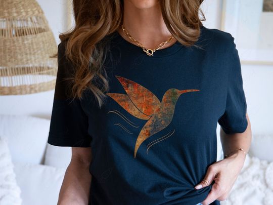 Discover Hummingbird T-shirt for Bird Lover Abstract Nature T-shirt