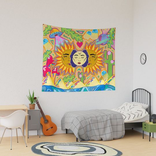 Discover Sun and moon Tapestry