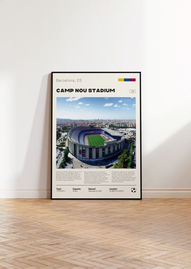 Discover Camp Nou Stadium Poster, FC Barcelona Print, Soccer Fans LA LA LAND poster
