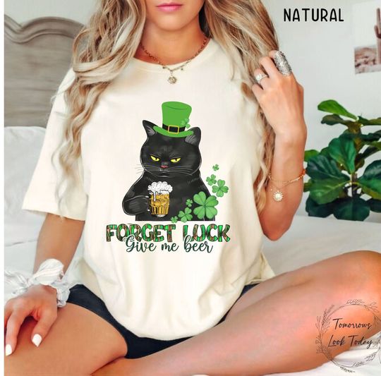 Discover St. Patrick's Day Beer Drinking Shirt, St Paddys Day Shirt Cat Lover Shirt