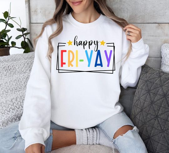Discover Happy Friyay Teacher Gift Sweatshirt