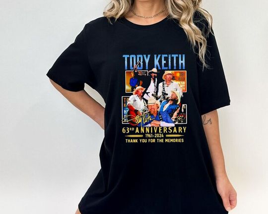 Discover Toby Keith Anniversary 1961-2024 Thank You Signature T-shirt