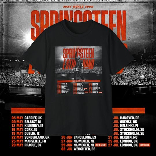 Discover Bruce Springsteen World Tour 2024 - Black - T-shirt, 2024 Bruce Springsteen