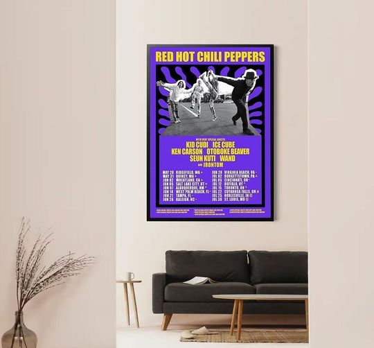 Discover Red Hot Chili Peppers 2024 Graphic Music Tour Poster