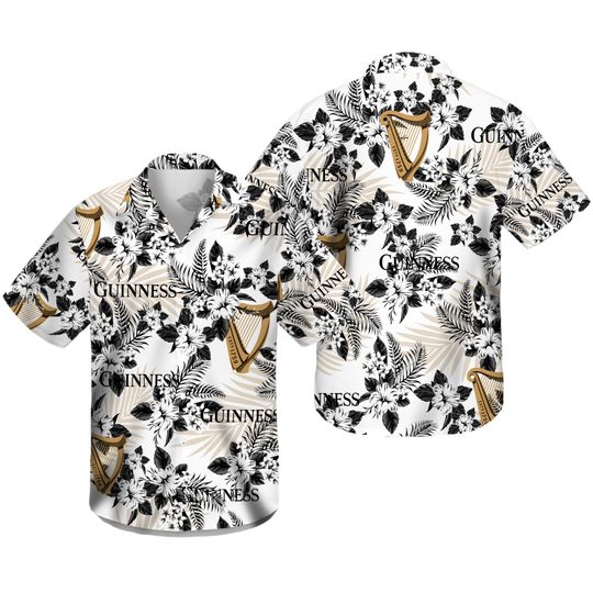 Discover Guinness Hawaiian Flowers Pattern Shirt