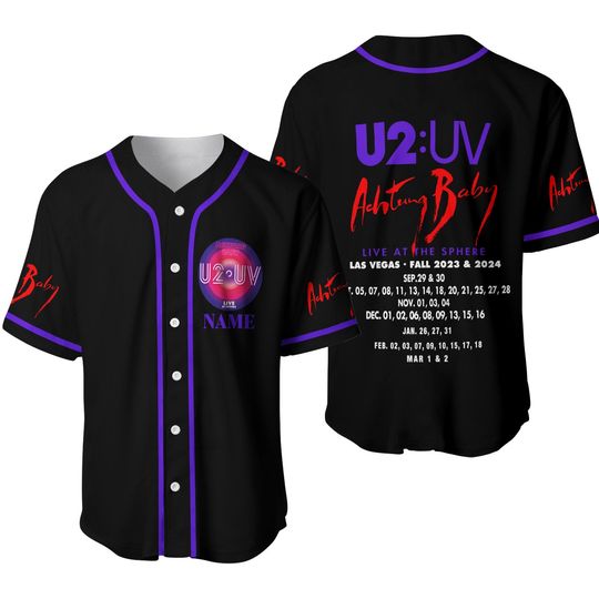 Discover Personalized U2 UV Achtung Baby Live At The Sphere 2024 Baseball Jersey