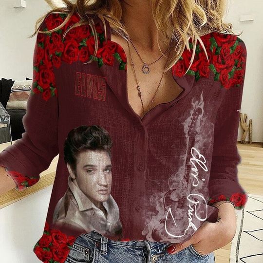 Discover The King Of Rock Elvis Presley Women Casual Shirt, Women's Blouses