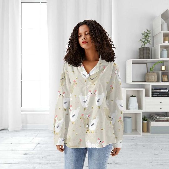 Discover Chicken 3D All Over Print Women Casual Shirt, Chicken Women Blouses