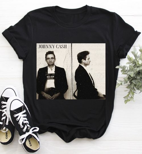 Discover Johnny Cash Mugshot Country Rock T-Shirt. Johnny Cash