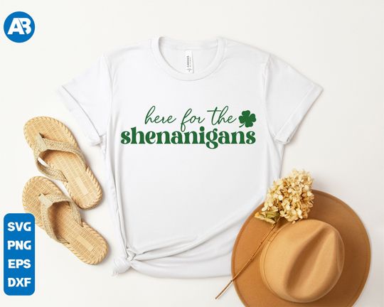 Discover Here For The Shenanigans Shirt, St Patricks Day Shirt, Irish Lucky Shamrock Shirt