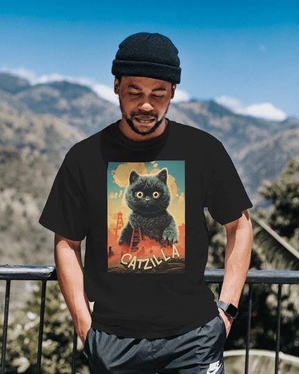 Discover Catzilla Vintage Cat Japan Horror T-Shirt, Cat Lover TShirt