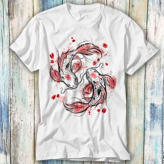 Discover Japanese Koi Fish Art Drawing T-Shirt Koi Fish Lover Gift