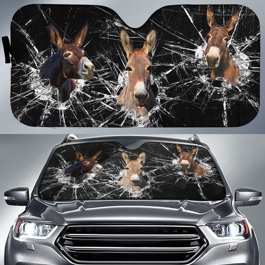 Discover Uni Donkey Broken Glasses Car Sun Shade