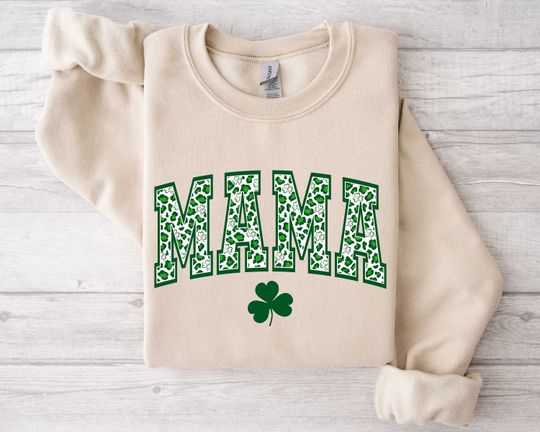 Discover Mama Shamrock Sweatshirt, St. Patricks Day Sweatshirt, St. Patrick's Day Gift, Mama Gift