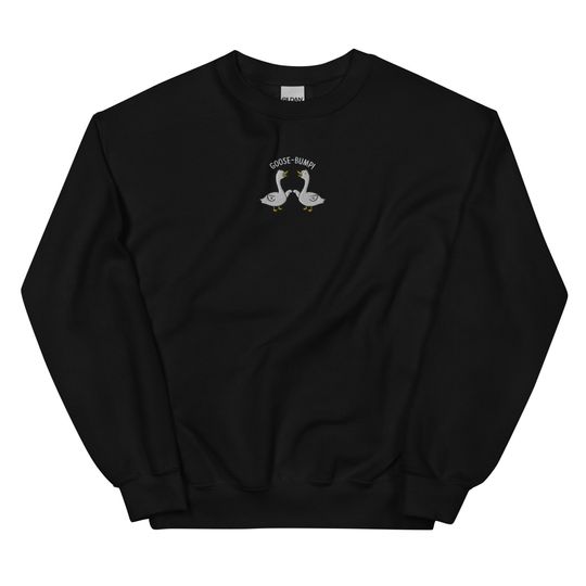 Discover Cute Embroidered Goose Sweatshirt