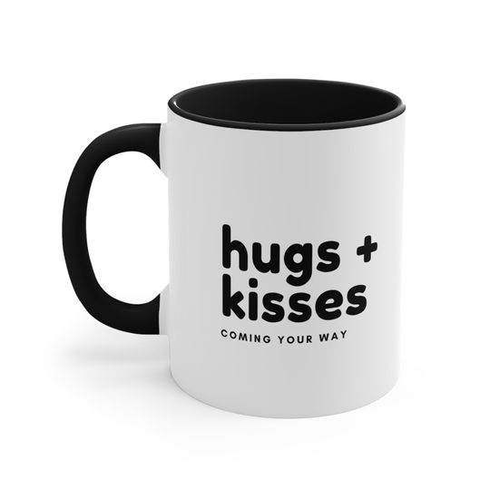Discover Hugs and Kisses Accent Coffee Mug