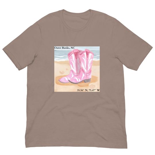 Discover Coastal Cowgirl: Pink Cowgirl Boots on OBX Beach