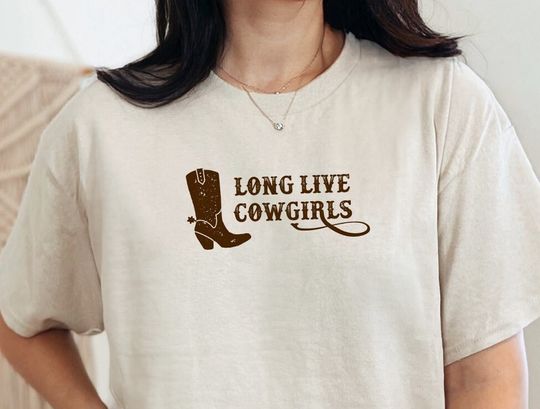 Discover Long Live Cowgirls Boot T-shirt, Oversized Tee