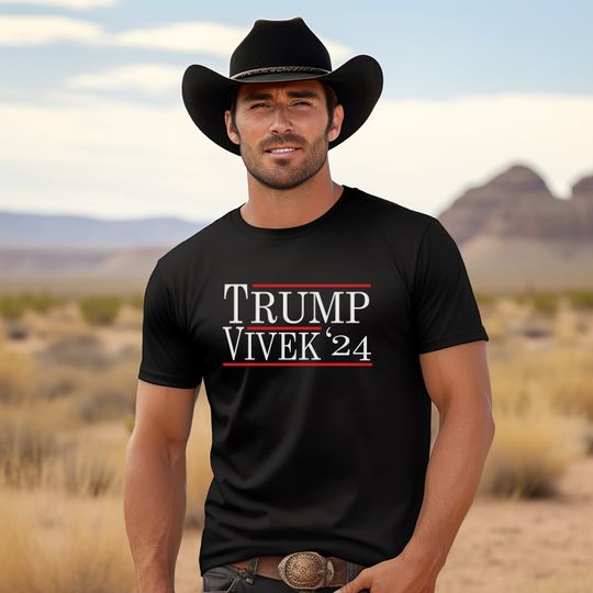 Discover Trump Vivek 24' Cotton T-shirt. Trump, Vivek, President