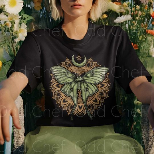Discover Luna Moth Shirt, Moon Phase, Celestial T-Shirt