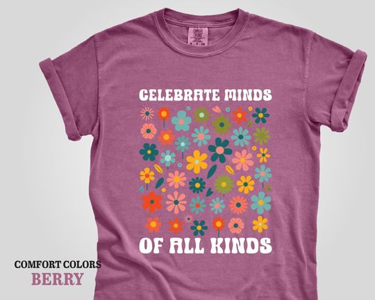 Discover Floral Autism Shirt Celebrate Minds Of All Kinds Shirt Neurodivergent
