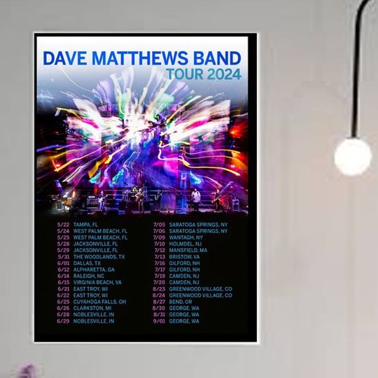 Discover Dave Matthews Band Tour 2024 Poster, Home Decor