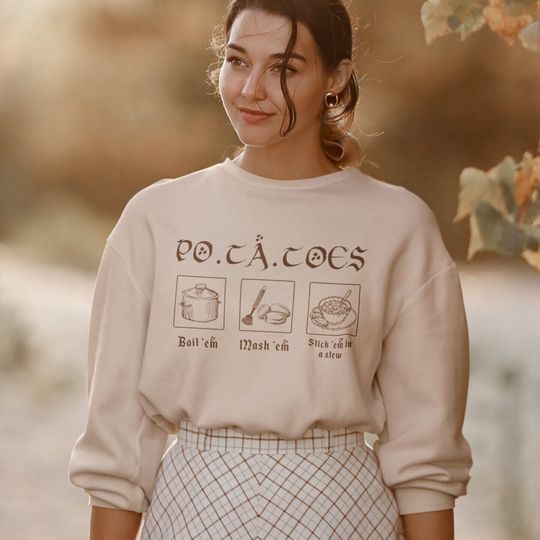 Discover Potatoes, Hobbit, Bookish Merch Sweatshirt