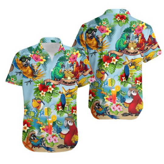 Discover Cocktail And Parrots It's Five Oclock Somewhere Style Hawaiian Shirt