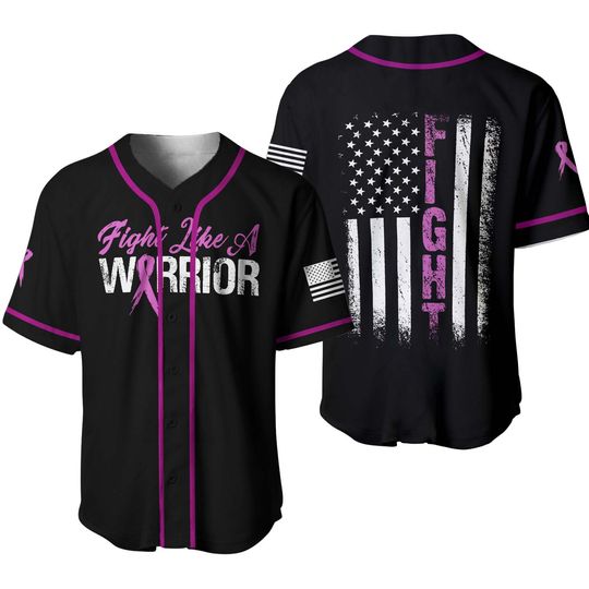 Discover Cancer Warrior Baseball Jersey