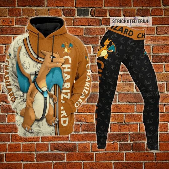 Discover Charizard Hoodie Legging Set,  Anime Po.Ke.Mon Legging