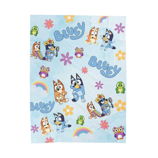 Discover BlueyDad Plush Blanket for Kids BlueyDad Cartoon Blanket