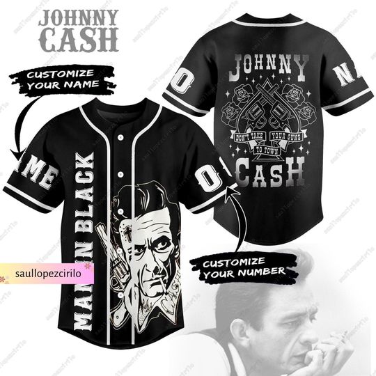Discover Johnny Cash Jersey, Rock And Roll Baseball Jersey, Vintage Johnny Cash Jersey