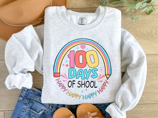 Discover 100 Days of School Sweatshirt, 100 Day Sweatshirt, Gift For Teacher