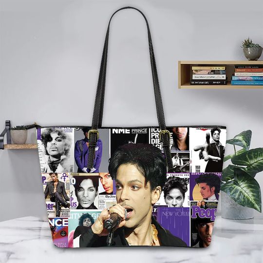 Discover Prince Leather Tote Bag, Music Women Shoulder Bag