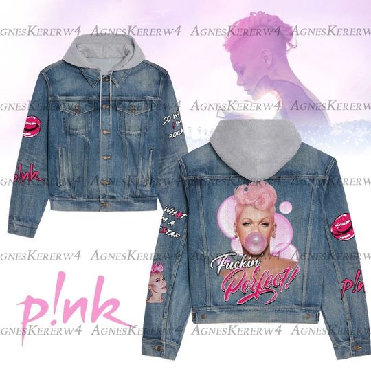 Discover P!nk Summer Carnival 2D Hooded Denim Jacket, Vintage 90s Denim Jacket