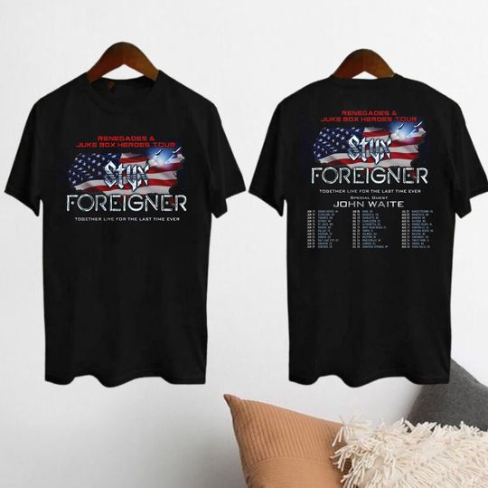 Discover Styxs Band Tour 2024 Shirt, 2024 Styxs And Foreiner Band Concert Shirt