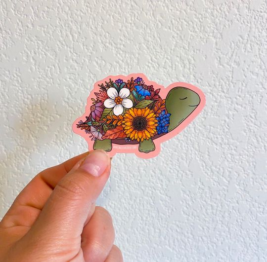Discover Turtle Sticker, Fower Stickers