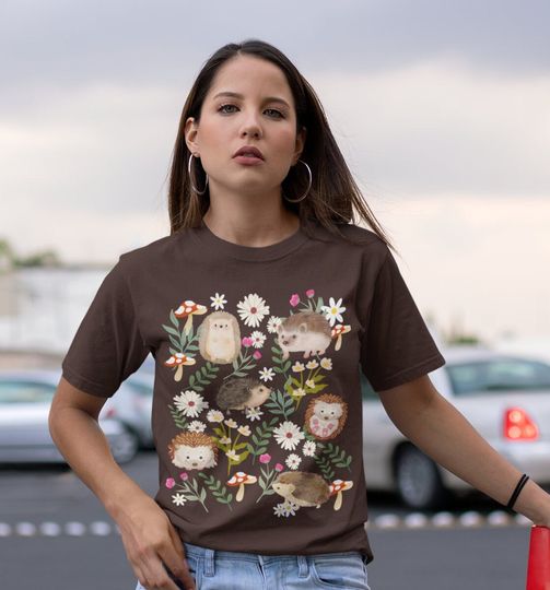 Discover Whimsical Cottagecore Hedgehog T-Shirt