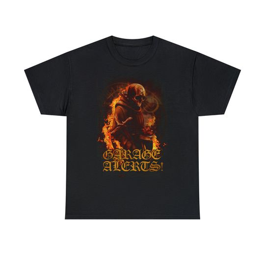 Discover In Flames, Cathedral, Skull, Monk, Priest, Vintage Gothic Monk Praying with Skull Shirt