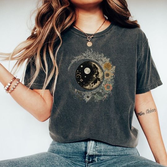 Discover Celestial Shirt, Moon T Shirt, Moon Graphic T Shirt