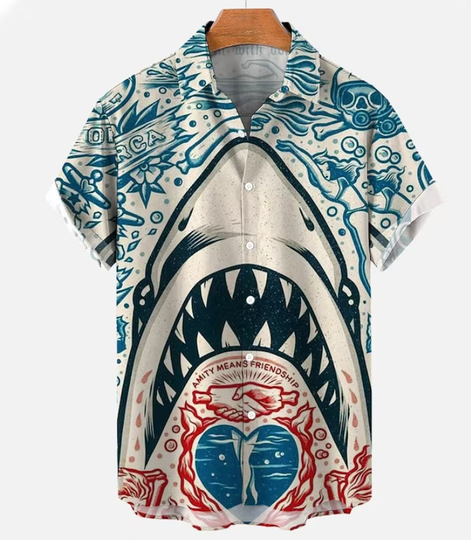 Discover Shark Shirts 3D Animal Print Hawaiian Shirt