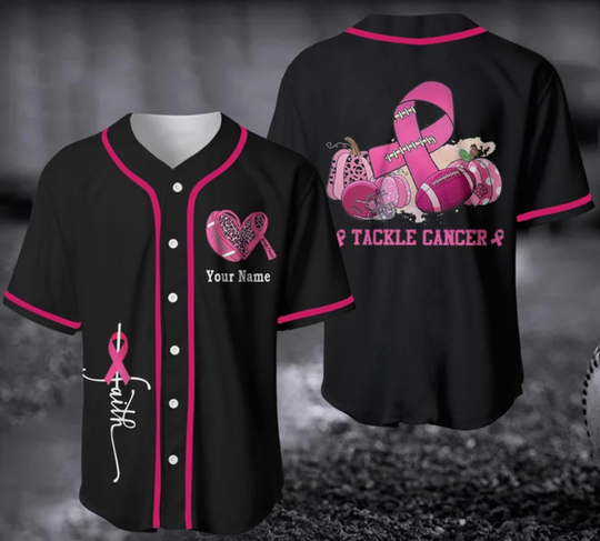 Discover Personalized Hope Breast Cancer Baseball Jersey, Breast Cancer Warrior