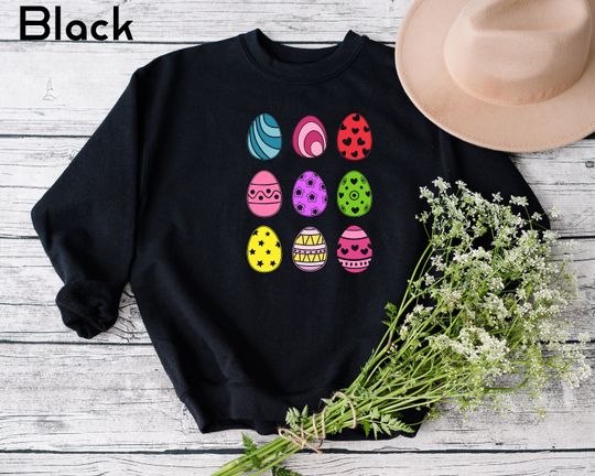 Discover Easter Egg Sweatshirt, Cute Easter Sweatshirt, Happy Bunny